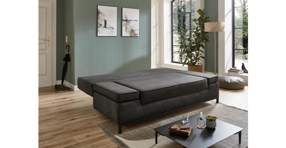 SCHLAFSOFA  mit Mikrofaser Anthrazit  - Anthrazit/Schwarz, KONVENTIONELL, Kunststoff/Textil (202/90/97cm) - Carryhome