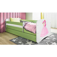 KINDER-/JUNIORBETT 80/160 cm  in Grün, Weiß  - Birkefarben/Weiß, MODERN, Holz/Holzwerkstoff (80/160cm) - MID.YOU