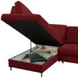 ECKSOFA in Chenille Rot  - Rot/Schwarz, MODERN, Holz/Textil (184/241cm) - Carryhome