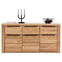 SIDEBOARD  in 160/80/40 cm  - Eichefarben/Schwarz, Natur, Holz/Holzwerkstoff (160/80/40cm) - Carryhome