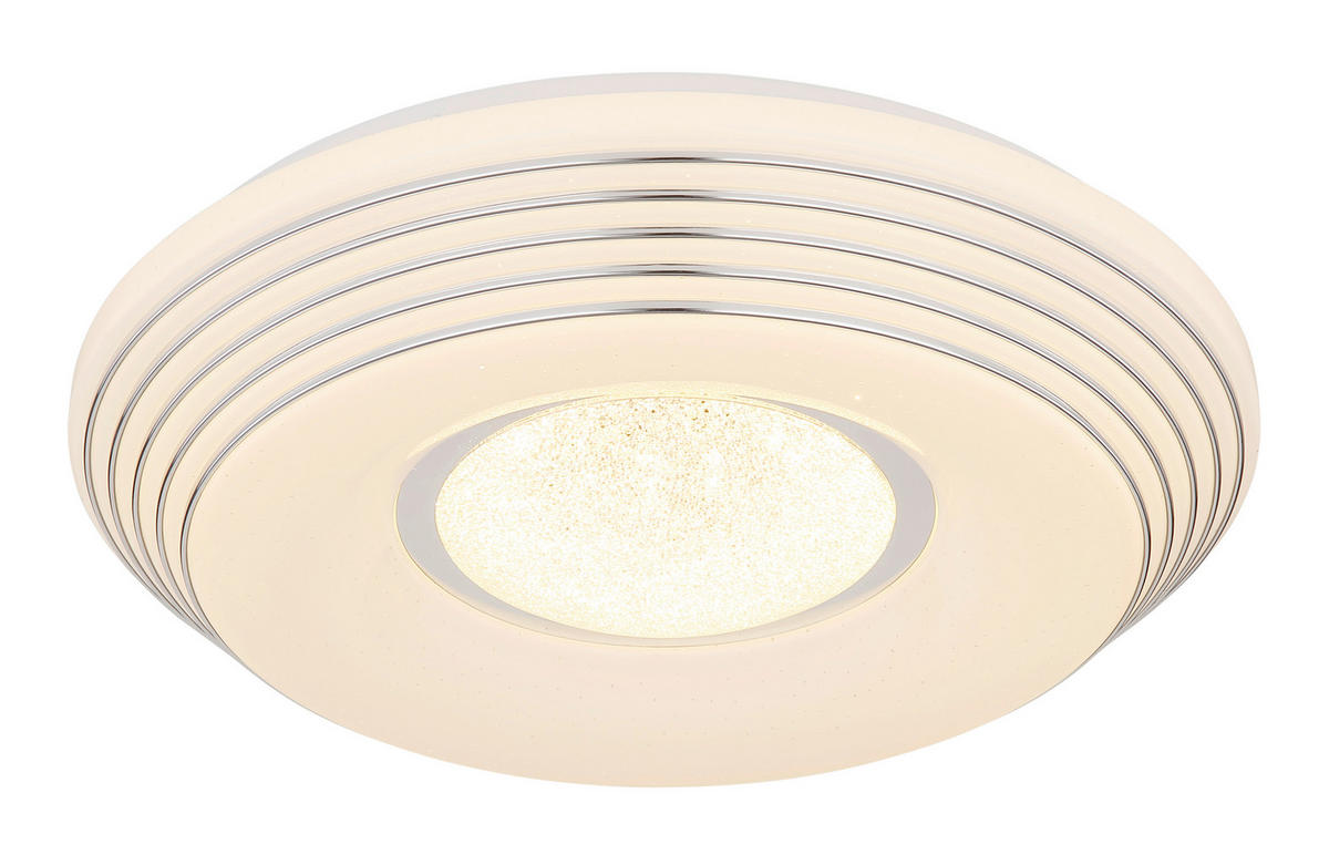 LED-DECKENLEUCHTE 39/8,3 cm   - Klar/Chromfarben, Design, Kunststoff/Metall (39/8,3cm) - Globo