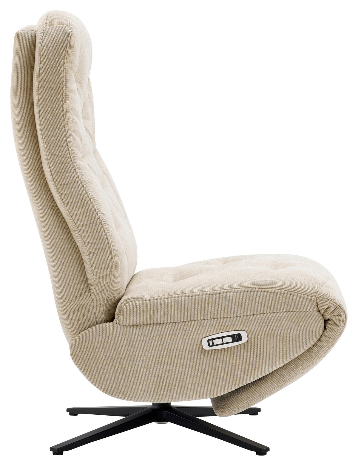 RELAXSESSEL NORA Webstoff    - Beige/Schwarz, Design, Textil/Metall (68/113/84cm) - Livetastic