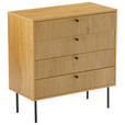 KOMMODE Line  in 80/85/40 cm  - Eichefarben/Schwarz, Design, Holzwerkstoff/Metall (80/85/40cm) - Carryhome