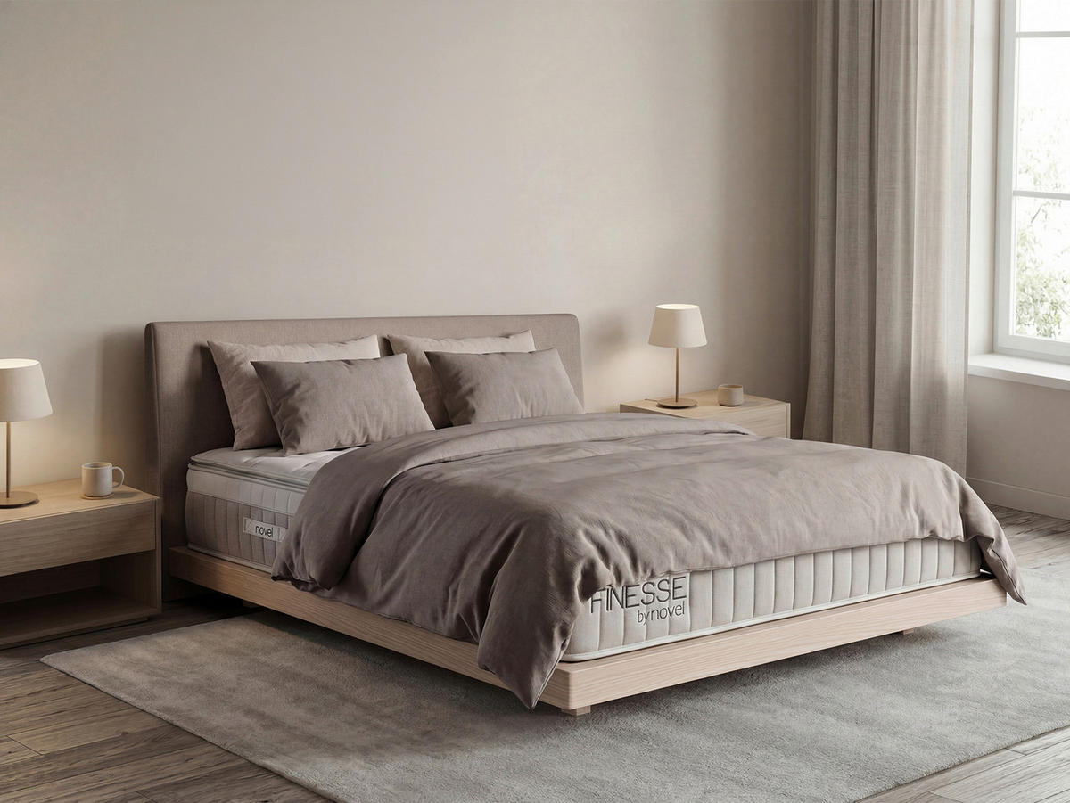 BOXSPRINGMATRATZE 90/200 cm, Höhe ca.: 30 cm,  - Weiß/Grau, Basics, Textil (90/200cm) - Novel