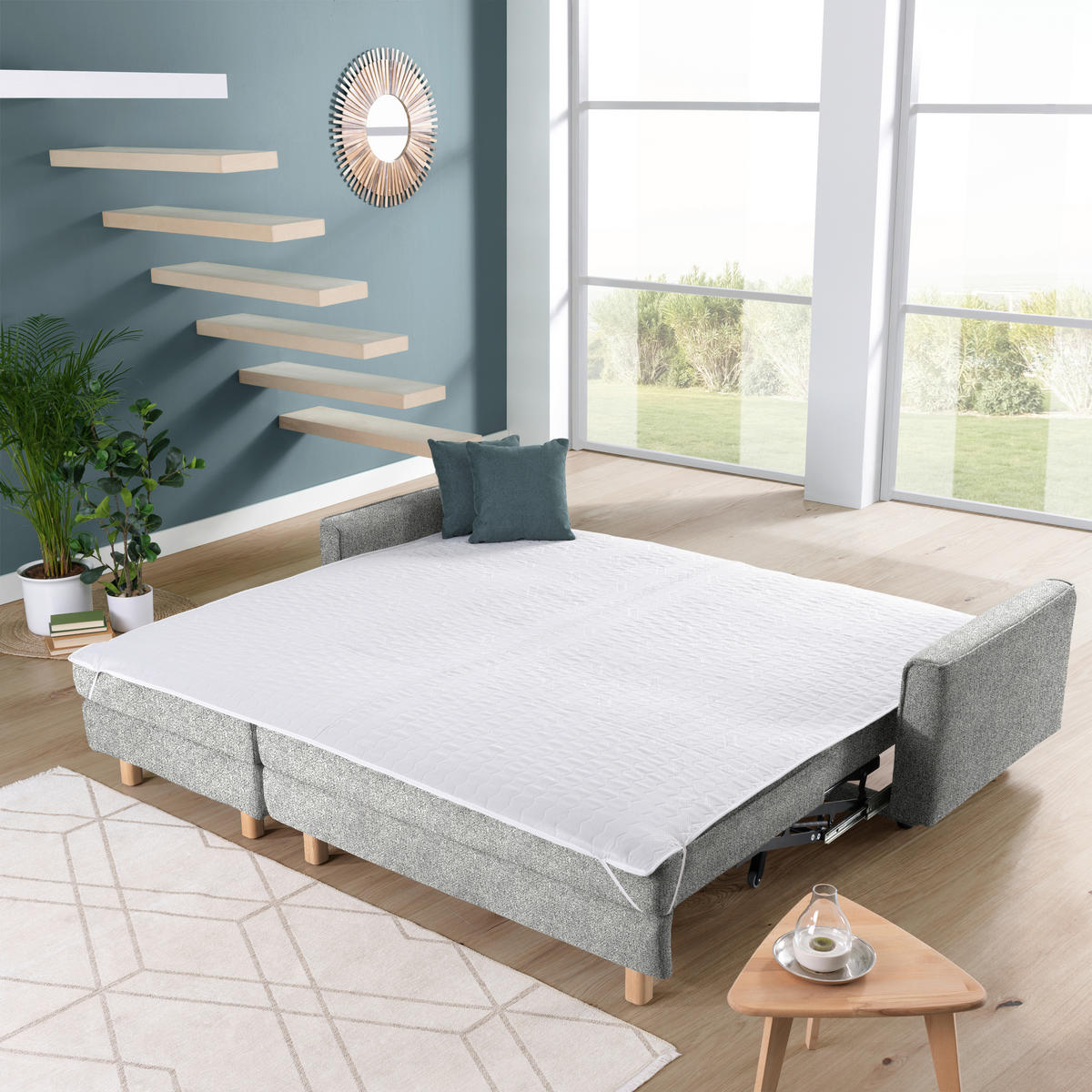 ECKSOFA  in Mikrovelours Naturfarben  170/237 cm  - Eichefarben/Naturfarben, KONVENTIONELL, Holz/Textil (170/237cm) - Sedda