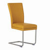 SCHWINGSTUHL  in Edelstahl Echtleder pigmentiert  - Edelstahlfarben/Gelb, Design, Leder/Metall (44/98/58cm) - Valdera