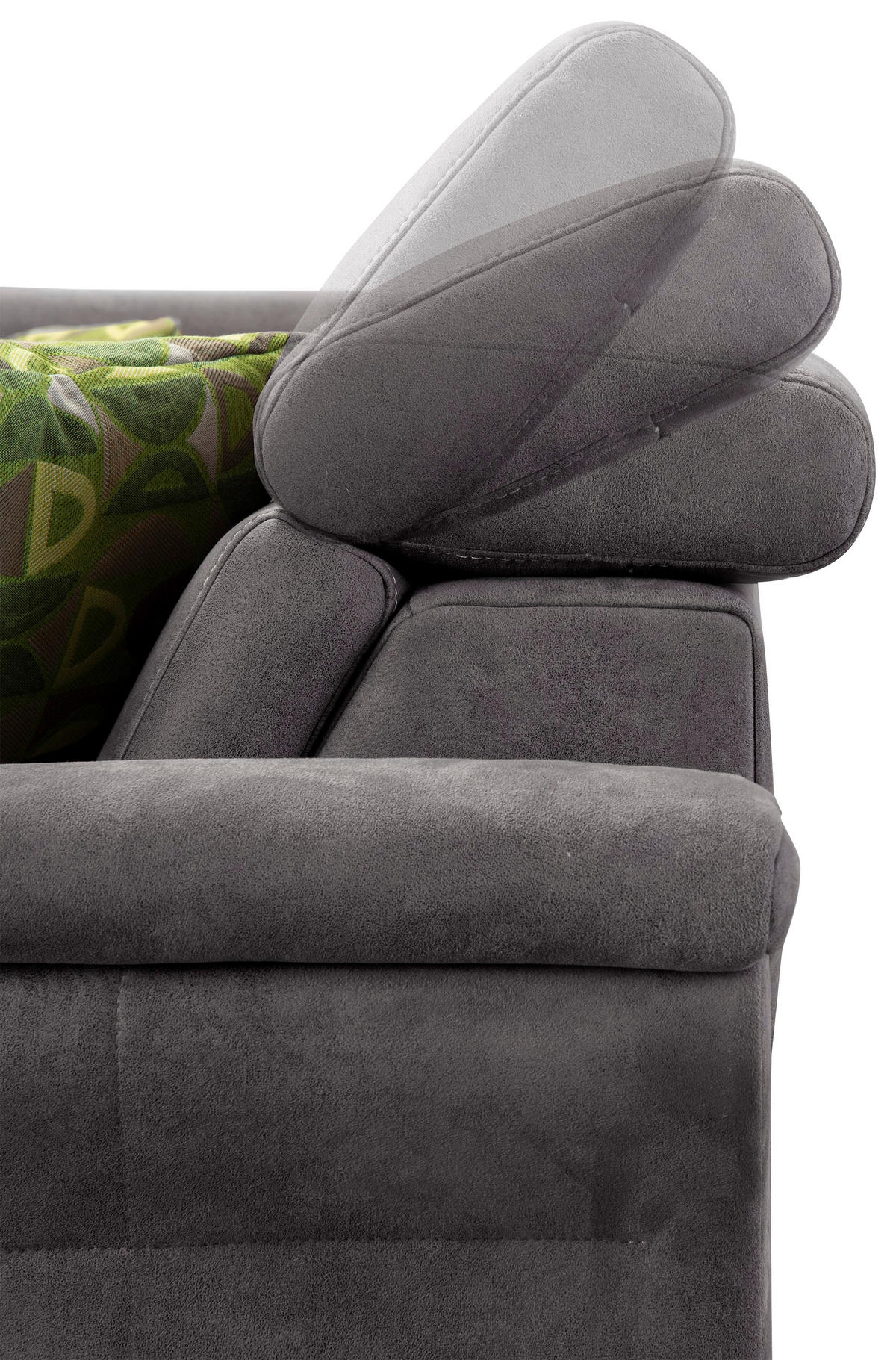 ECKSOFA in Mikrofaser Anthrazit  - Eichefarben/Anthrazit, Konventionell, Holz/Textil (194/245cm) - Sit & More