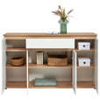 SIDEBOARD 160/93/38 cm  - Weiß/Eiche Artisan, MODERN, Holzwerkstoff (160/93/38cm) - Carryhome