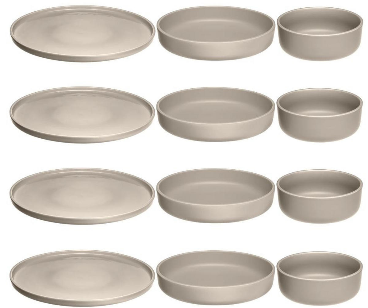 TAFELSERVICE ROMA 12-teilig  - Beige, KONVENTIONELL, Keramik (32,00/35,30/28,70cm) - Leonardo