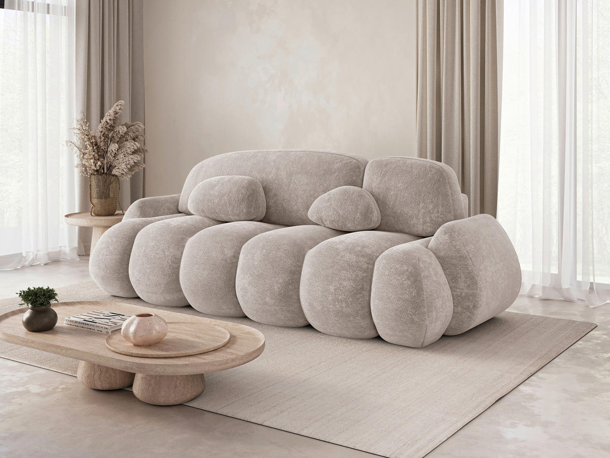 SCHLAFSOFA Hellbraun  - Hellbraun/Schwarz, Design, Kunststoff/Textil (270/103/113cm) - MID.YOU