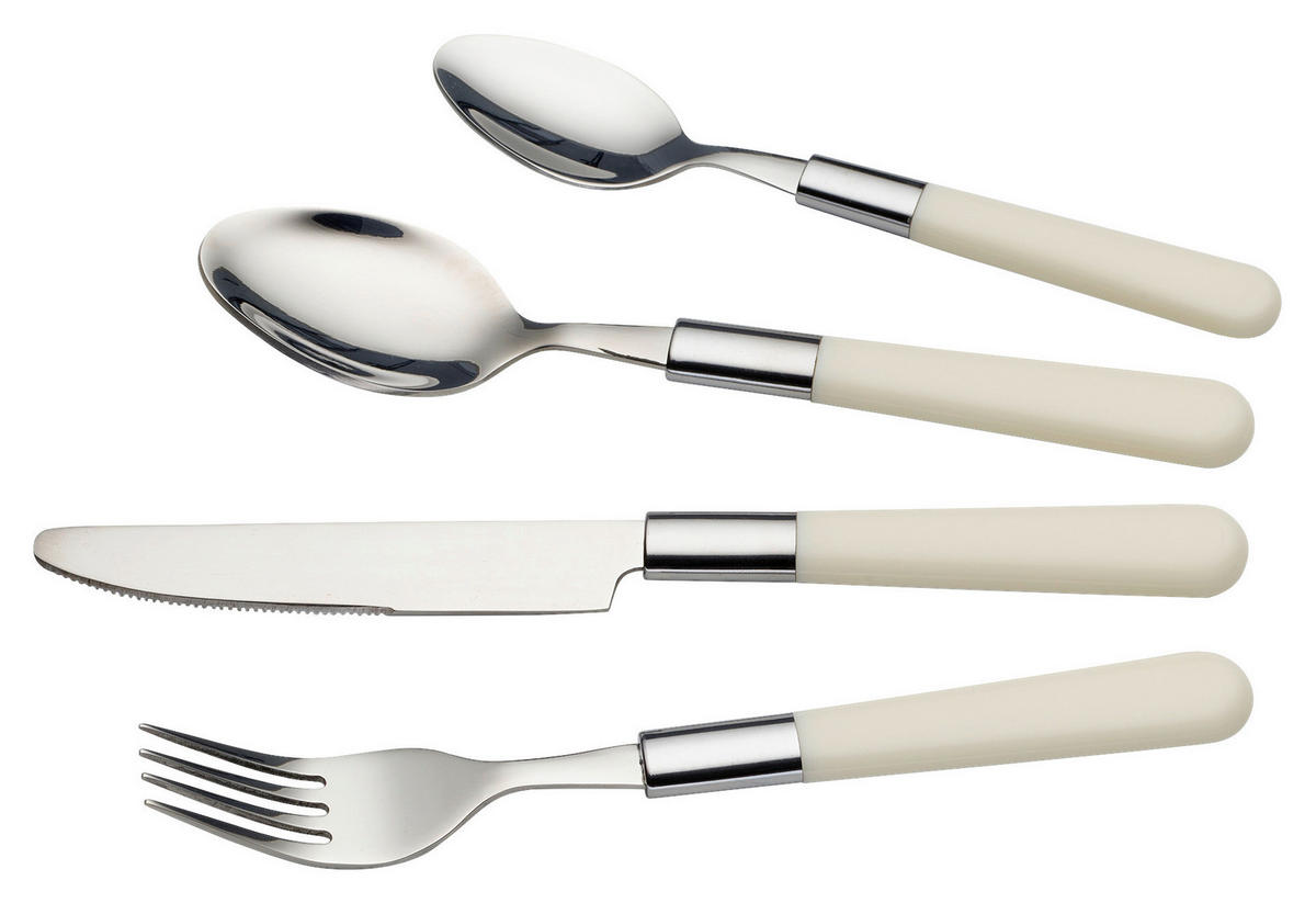 BESTECKSET  16-teilig  - Creme, Design, Kunststoff/Metall - Echtwerk