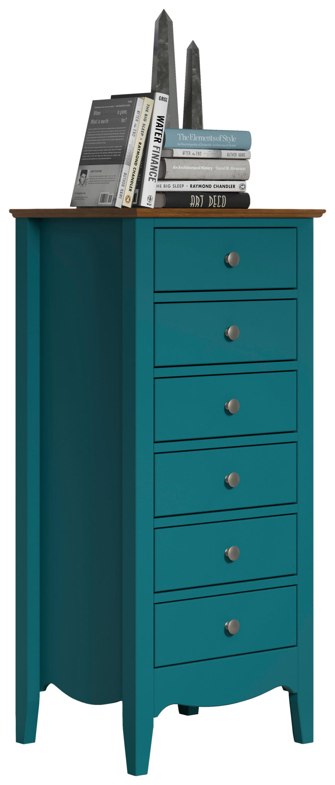 KOMMODE  in 50/110/42 cm  - Blau/Dunkelbraun, LIFESTYLE, Holz/Holzwerkstoff (50/110/42cm)