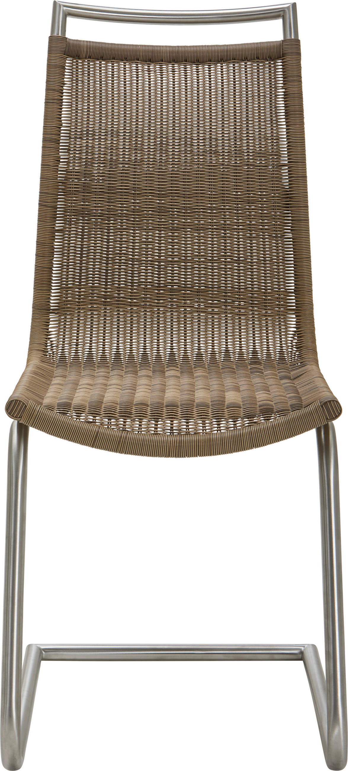 SCHWINGSTUHL  in Edelstahl, Stahl matt, Struktur  - Hellbraun/Edelstahlfarben, Design, Kunststoff/Metall (44/96/64cm) - Valdera