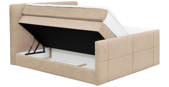 BOXSPRINGBETT 180/200 cm  in Beige  - Beige, KONVENTIONELL, Textil (180/200cm) - Carryhome