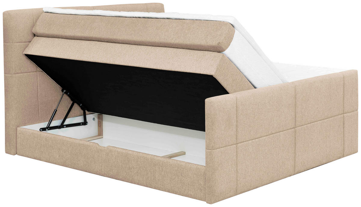 BOXSPRINGBETT 180/200 cm  in Beige  - Beige, Konventionell, Textil (180/200cm) - Carryhome