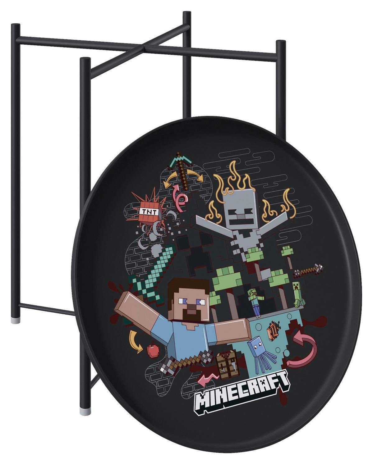 BEISTELLTISCH in Metall 47/47/51 cm  - Schwarz, MODERN, Metall (47/47/51cm) - Minecraft