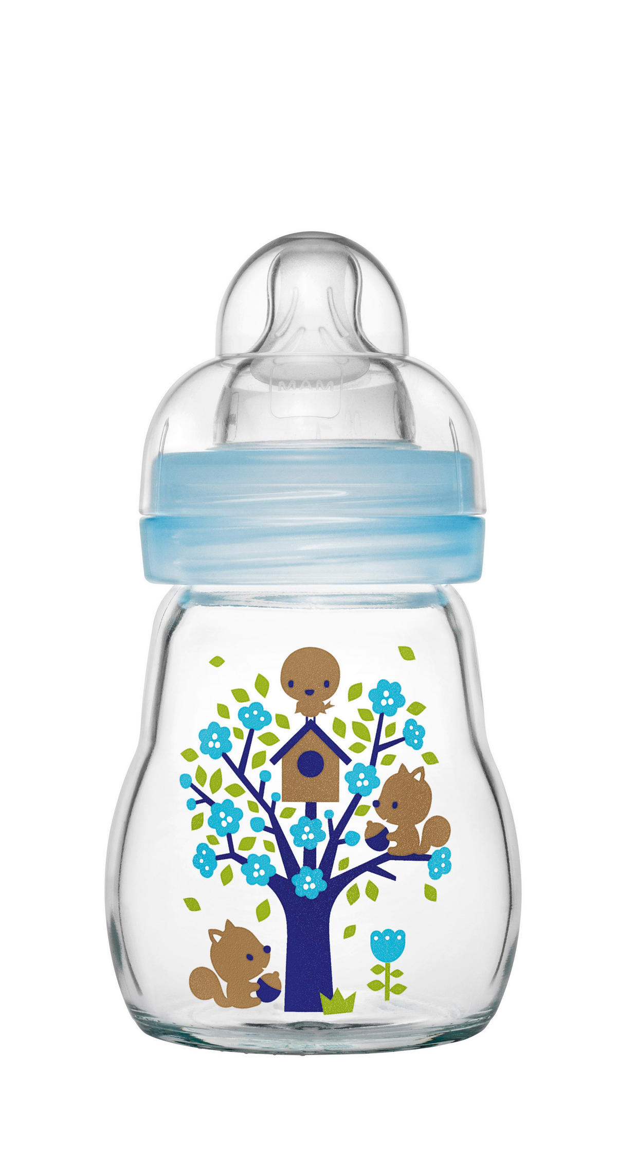 BABYTRINKFLASCHE  - Blau/Beige, Basics, Glas/Kunststoff (7,1/17,1/7,1cm) - MAM