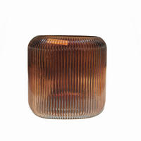 VÁZA, sklo, 20 cm - jantarové barvy, Design, sklo (20/20/12cm) - Ambia Home