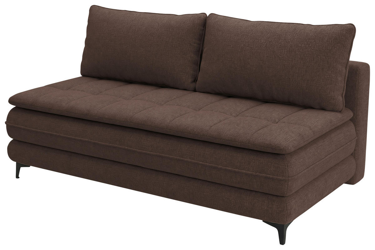 SCHLAFSOFA Chenille Braun  inkl. Bettkasten, Schlaffunktion, Topper  - Schwarz/Braun, Design, Textil/Metall (200/95/92cm) - Stylife