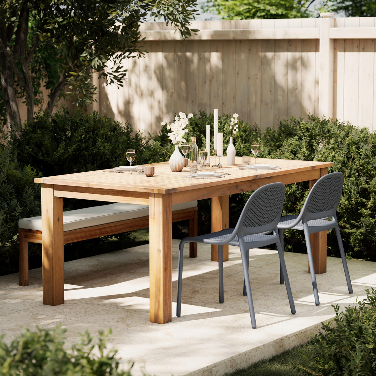 GARTENSTUHL Grau  - Grau, MODERN, Kunststoff (50/81/55cm) - Ambia Garden