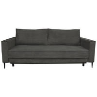 SCHLAFSOFA  mit Liegefunktion, Rücken echt, haustierfreundlicher Bezug Cord Graphitfarben  - Schwarz/Graphitfarben, KONVENTIONELL, Textil/Metall (222/93/98cm) - Carryhome