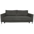 SCHLAFSOFA Cord Graphitfarben  - Schwarz/Graphitfarben, KONVENTIONELL, Textil/Metall (222/93/98cm) - Carryhome