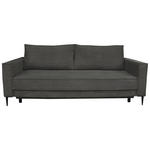 SCHLAFSOFA Cord Graphitfarben  - Schwarz/Graphitfarben, KONVENTIONELL, Textil/Metall (222/93/98cm) - Carryhome