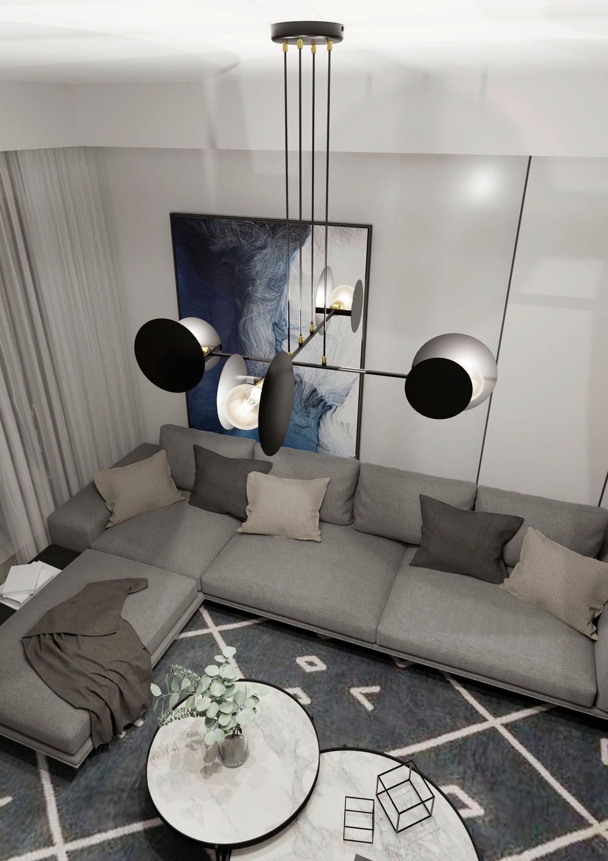 HÄNGELEUCHTE  96/96/120 cm    - Schwarz, LIFESTYLE, Metall (96/96/120cm)