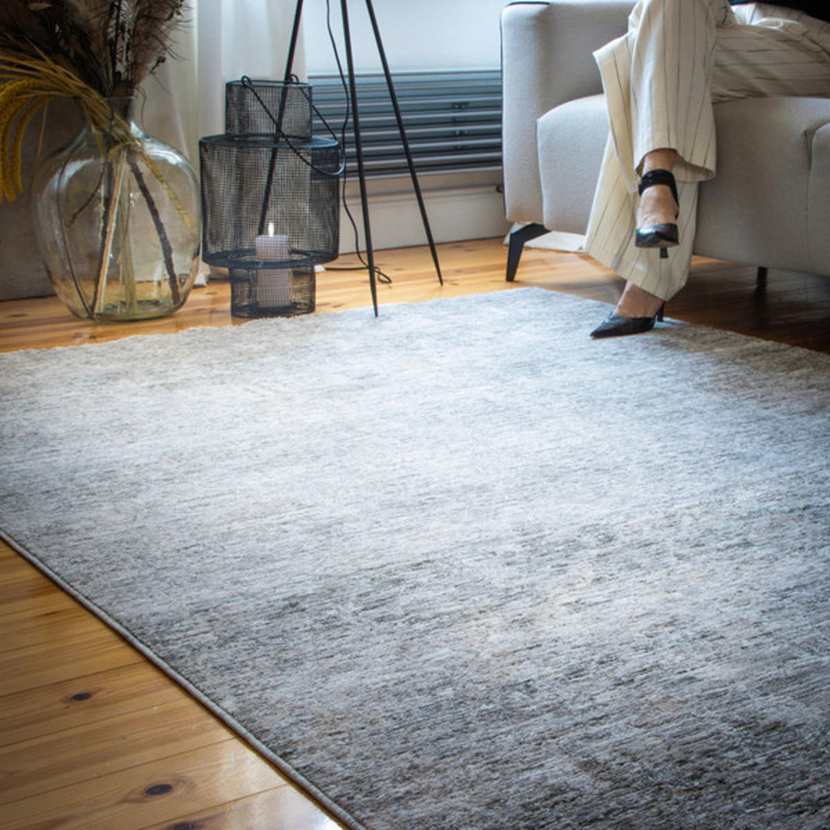 VINTAGE-TEPPICH 120/170 cm My Everest  - Grau, Design, Textil (120/170cm)