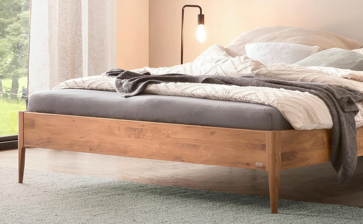BETT 140/200 cm  in Wildeiche   - Wildeiche, Basics, Holz (140/200cm) - Hasena