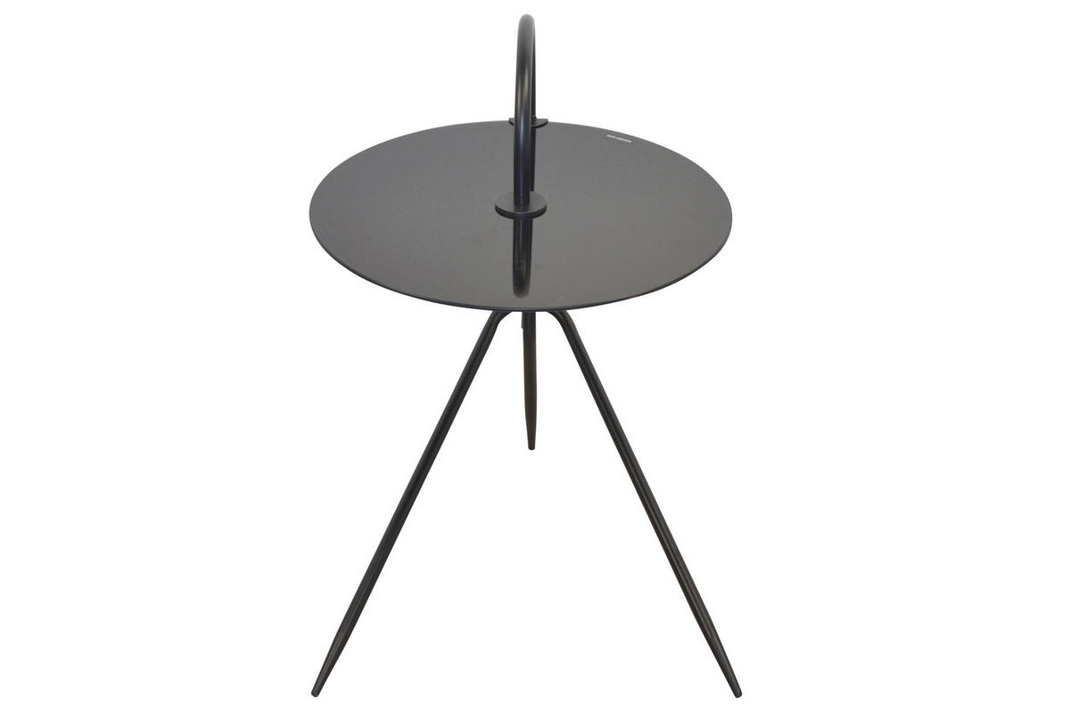 BEISTELLTISCH 45/52/64 cm Schwarz rund  - Schwarz, Design, Glas/Metall (45/52/64cm) - MID.YOU