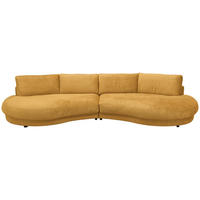 BIGSOFA  in Chenille Senfgelb  - Senfgelb/Schwarz, Design, Kunststoff/Textil (410/86/166cm) - Pure Home Lifestyle