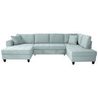 WOHNLANDSCHAFT MORITZ Graugrün Cord  - Graugrün, Trend, Textil (155/324/178cm) - P & B