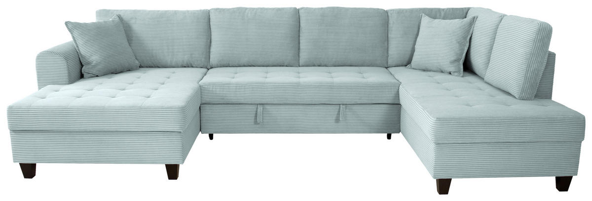 WOHNLANDSCHAFT MORITZ Graugrün Cord  - Graugrün, Trend, Textil (155/324/178cm) - P & B