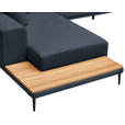 ECKSOFA  in Leinwand Blau  271/318 cm  - Blau/Schwarz, Design, Textil/Metall (271/318cm) - Belluti