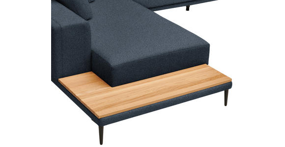 ECKSOFA  in Leinwand Blau  271/318 cm  - Blau/Schwarz, Design, Textil/Metall (271/318cm) - Belluti