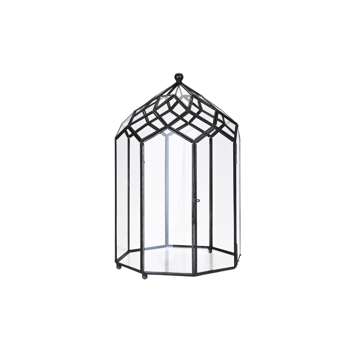 DEKORATIVNA HIŠA - črna, Trend, kovina/steklo (17,8/29cm) - Ambia Home