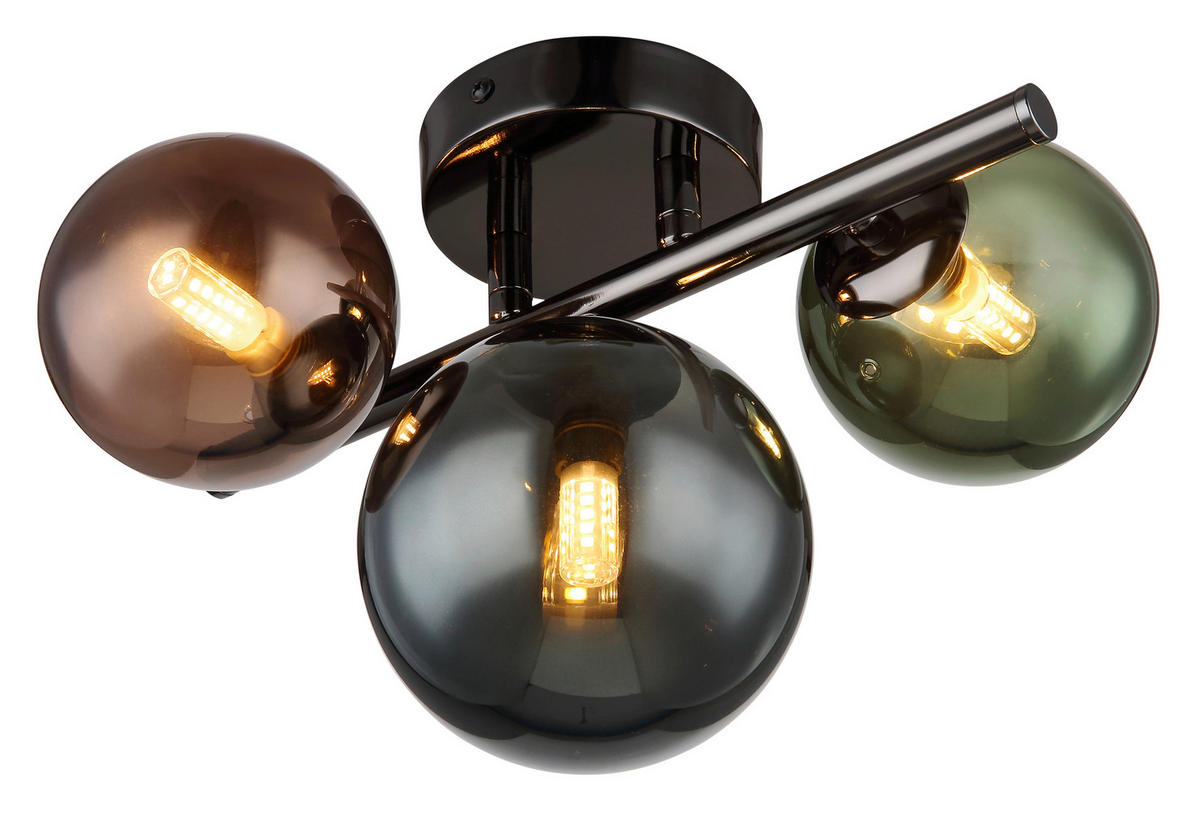 LED FALILÁMPA - olajkék/bronz, Design, Üveg/fém (28/20/19cm)