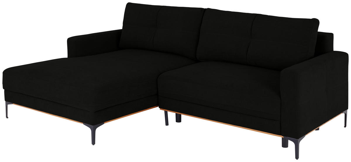 ECKSOFA in Schwarz  - Schwarz, Modern, Textil/Metall (162/238cm) - Ondega