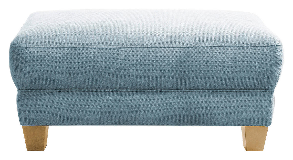 HOCKER Flachgewebe Hellblau  - Naturfarben/Hellblau, KONVENTIONELL, Holz/Textil (101/45/66cm) - Sit & More