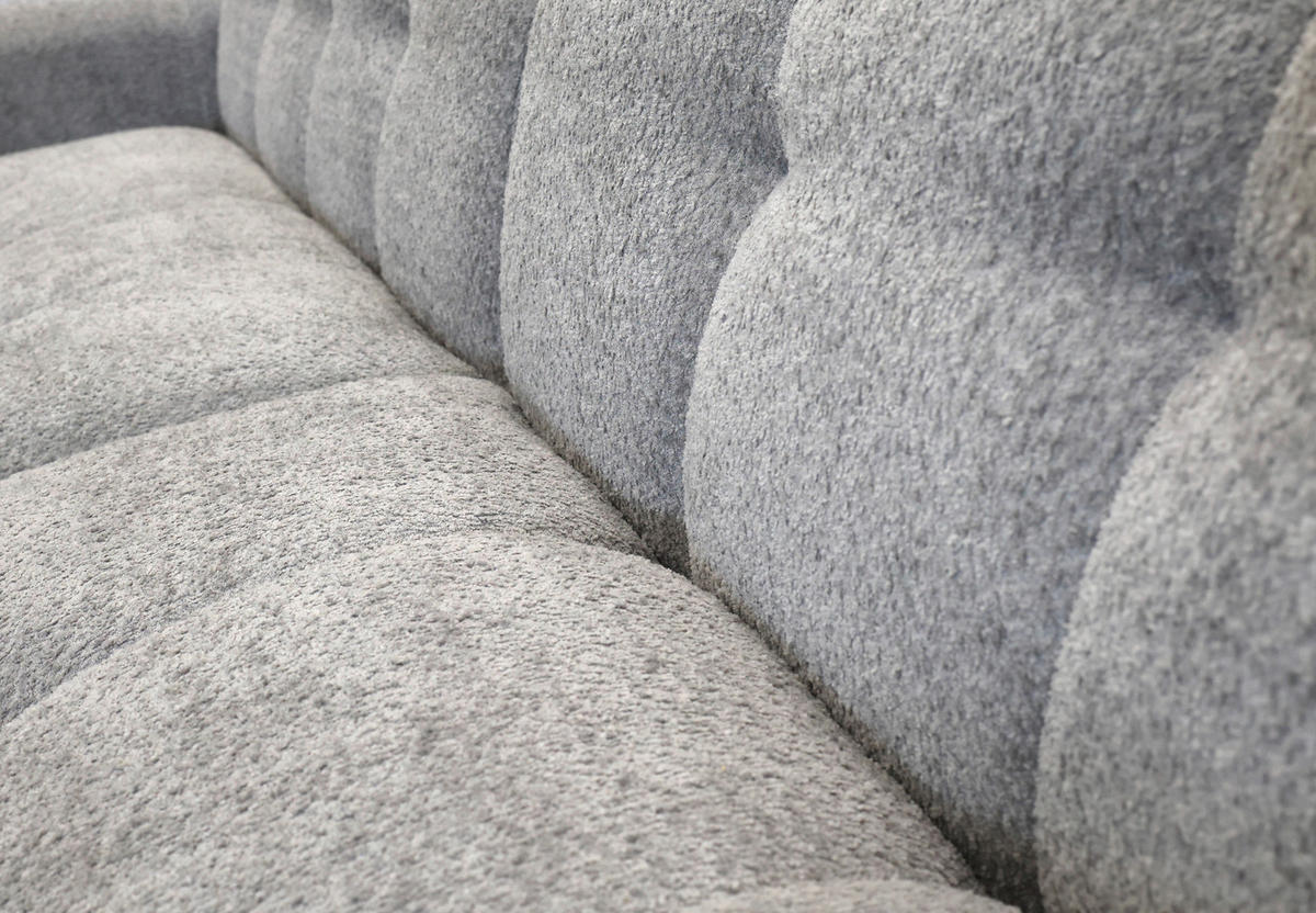 ECKSOFA RUNO Grau Bouclé  - Schwarz/Grau, Design, Kunststoff/Textil (270/175cm) - MID.YOU