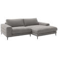 ECKSOFA  in Flachgewebe Sandfarben  253/177 cm  - Sandfarben/Schwarz, Design, Textil/Metall (253/177cm) - Dieter Knoll
