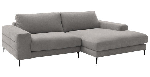 ECKSOFA  in Flachgewebe Sandfarben  253/177 cm  - Sandfarben/Schwarz, Design, Textil/Metall (253/177cm) - Dieter Knoll
