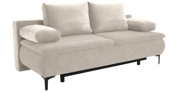 BOXSPRINGSOFA in Flachgewebe Cappuccino  - Cappuccino, KONVENTIONELL, Textil/Metall (204/93/100cm) - Novel