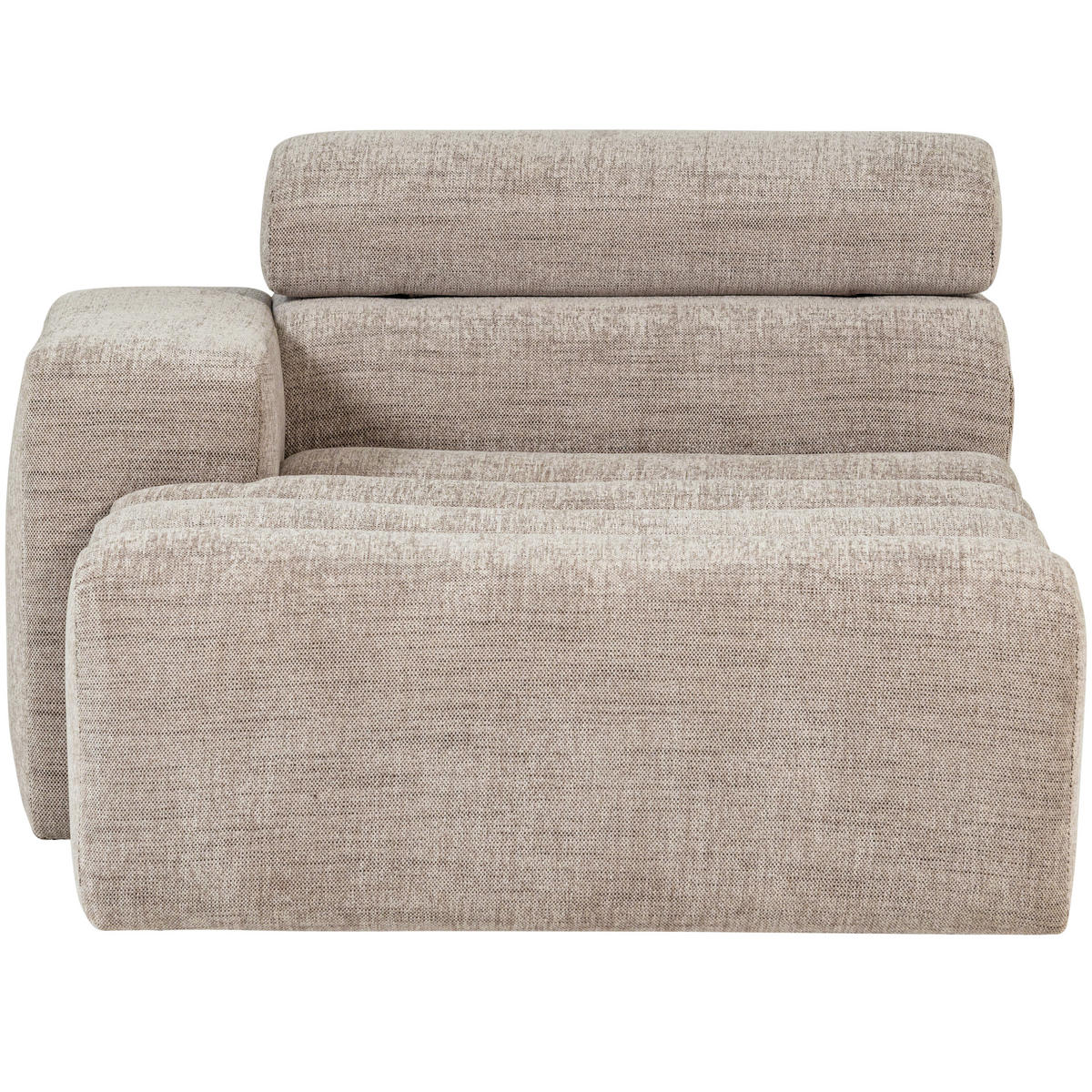 SOFAELEMENT Novi in Webstoff Naturfarben  - Schwarz/Naturfarben, Design, Kunststoff/Textil (109/86/173cm) - Livetastic