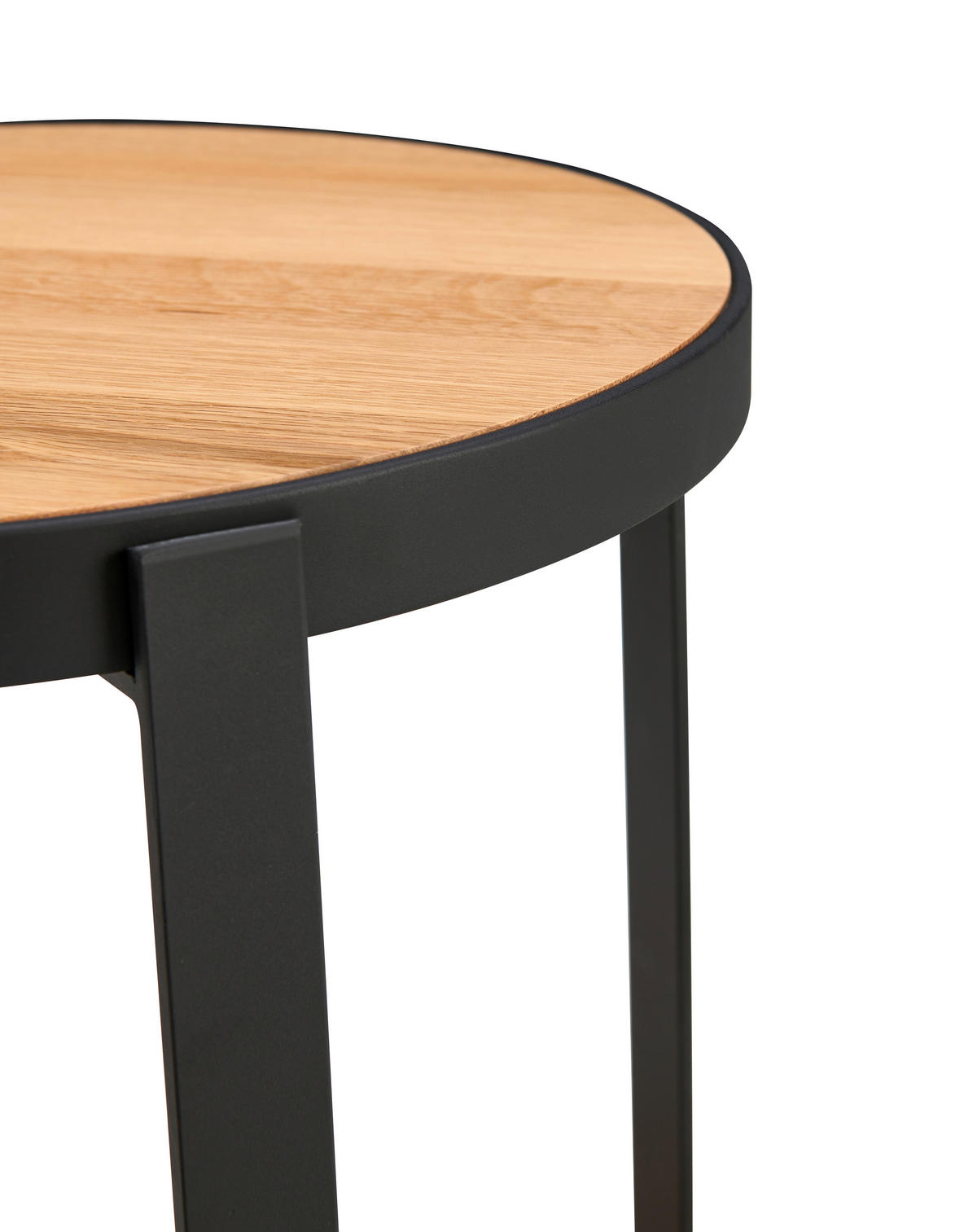 ODKLÁDACÍ STOLEK, dub, přírodní barvy, černá - černá/přírodní barvy, Design, kov/dřevo (46.5/55/46.5cm) - Livetastic