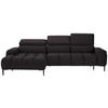 ECKSOFA in Samt, Webstoff Anthrazit  - Anthrazit/Schwarz, Design, Textil/Metall (177/270cm) - Welnova