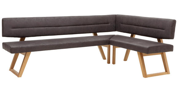 ECKBANK 155/225 cm  in Anthrazit, Eichefarben  - Eichefarben/Anthrazit, KONVENTIONELL, Holz/Textil (155/225cm) - Dieter Knoll