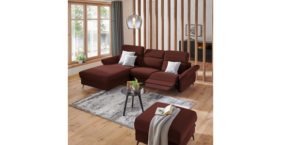 ECKSOFA in Echtleder Braun  - Schwarz/Braun, Natur, Leder/Metall (199/285cm) - Valnatura