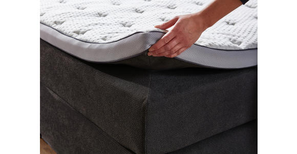 BOXSPRINGBETT 180/200 cm  in Anthrazit  - Anthrazit/Schwarz, KONVENTIONELL, Kunststoff/Textil (180/200cm) - Carryhome